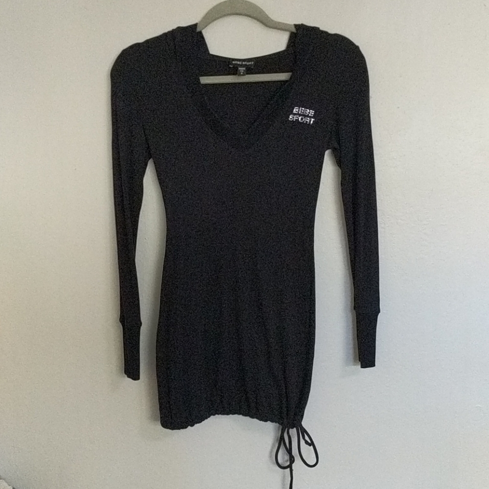 Black medium baby sport hooded top with drawstring